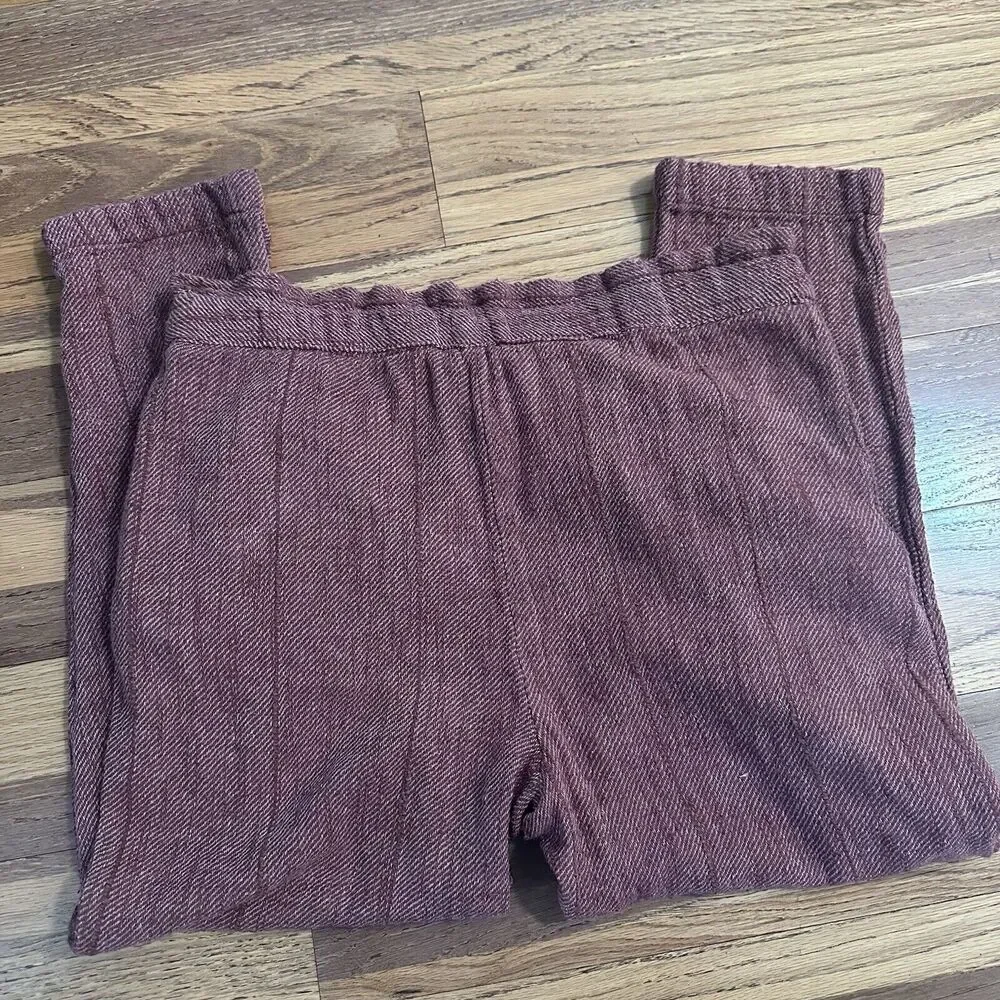 Free People Women’s Cropped Paper Bag Pants, Dusty Rose,‎ NO BELT, Size 12